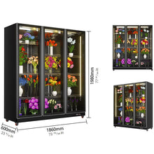 Load image into Gallery viewer, Commercial Floral Coolers Swinging 3 door Floral Display Refrigerators Dimensions
