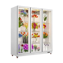 Load image into Gallery viewer, Commercial Floral Coolers Swinging 3 door Floral Display Refrigerators Color White
