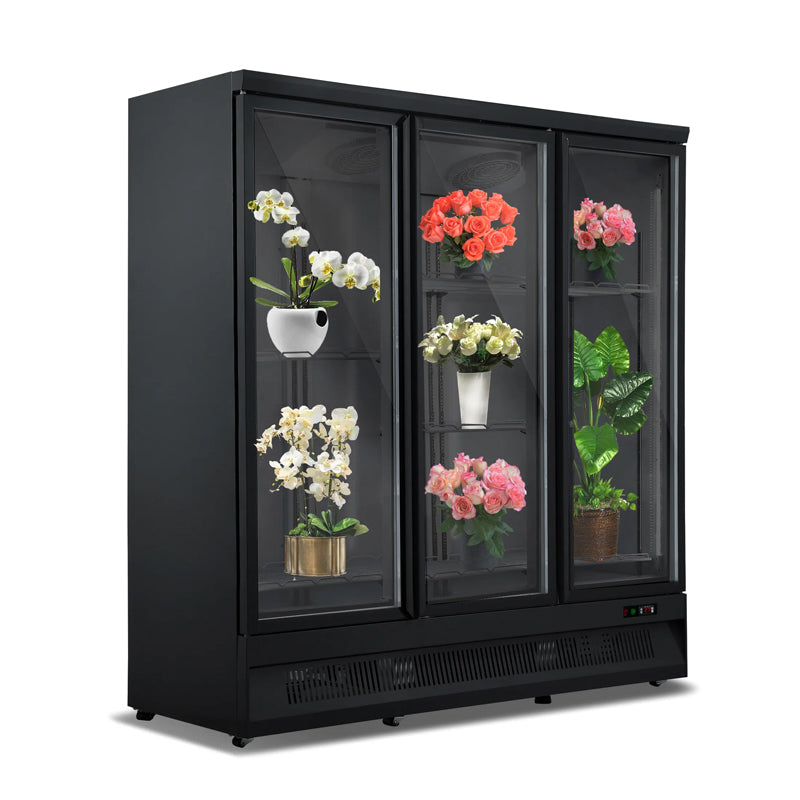 Floral Market Cooler Preservation Fresh Flower Display Refrigerator Swinging 3 door