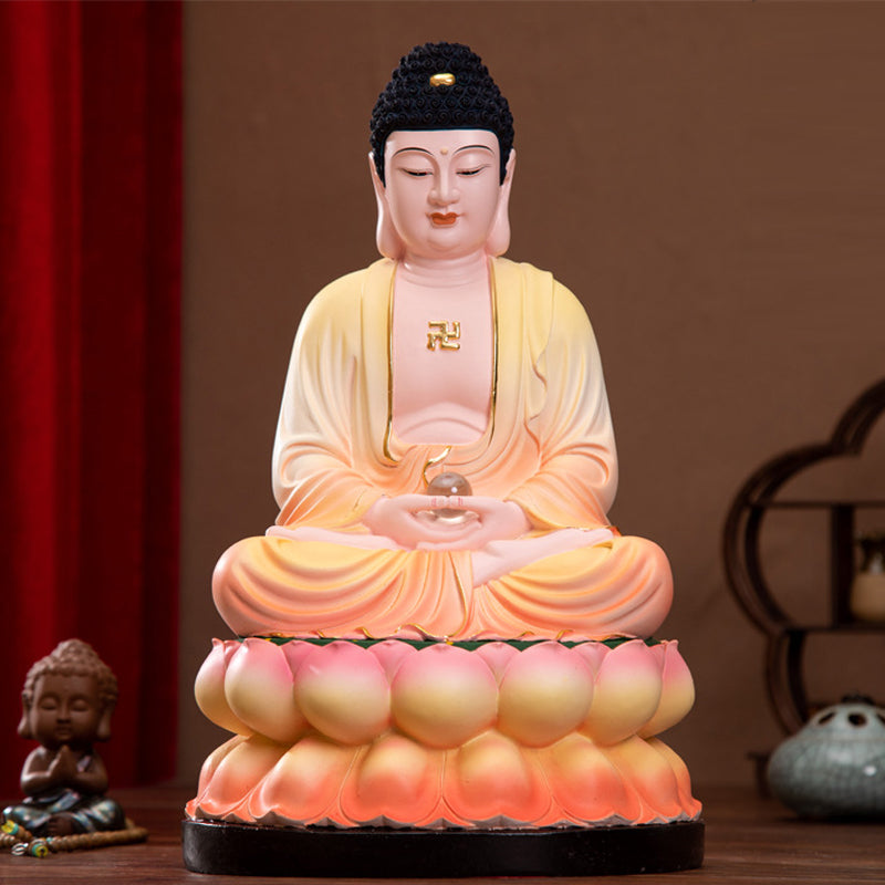Buddha Shakyamuni Statue for Sale, Pastel Resin Material, Offerings