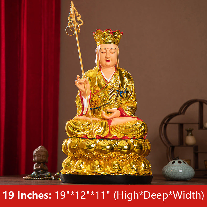 Ksitigarbha Bodhisattva Buddha Statue Resin Gilding Material 19 inches 48CM*28CM*26CM