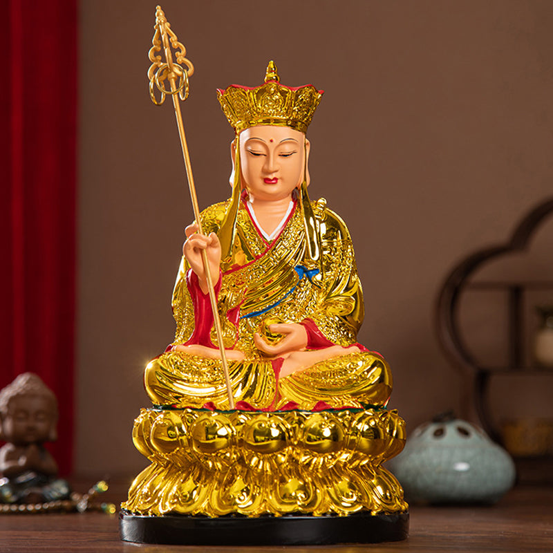 Ksitigarbha Bodhisattva Buddha Statue for Sale, Resin Gilding Material, Offerings