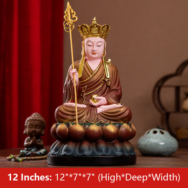 Ksitigarbha Bodhisattva, Earth Womb, Dayuan Dizang Pusa Statue, Antique Color Resin Material 12 inches 30CM*17CM*17CM