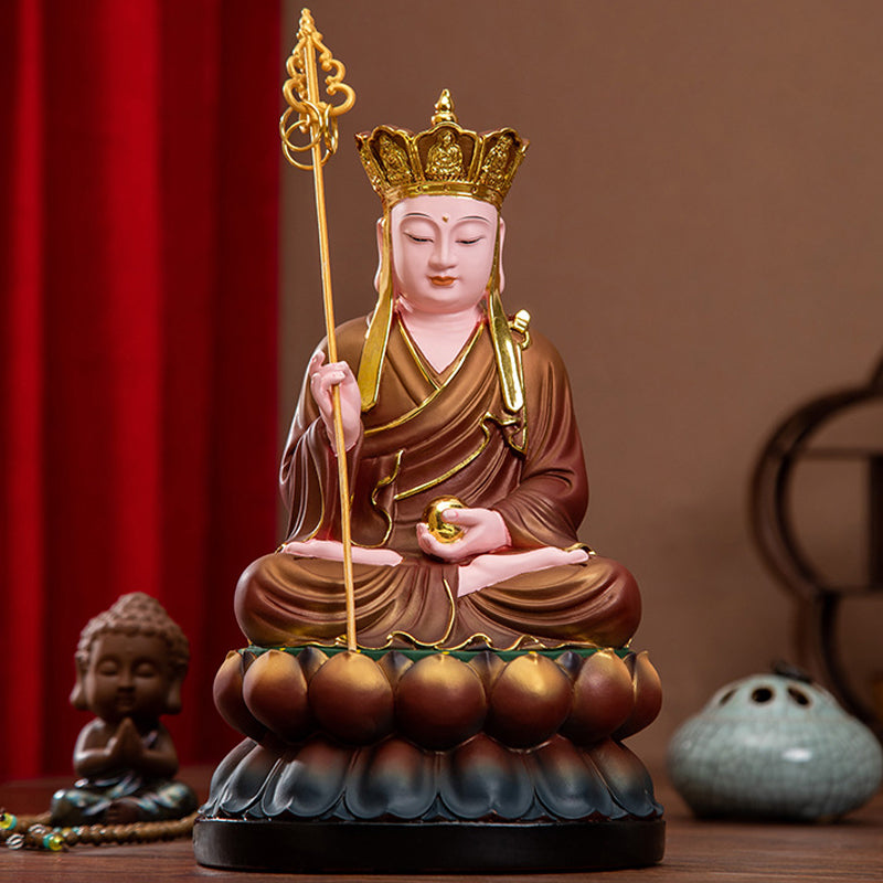 Ksitigarbha Bodhisattva, Earth Womb, Dayuan Dizang Pusa Statue for Sale, Antique Color Resin Material, Offerings