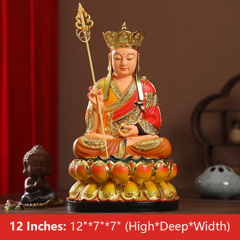  Ksitigarbha in Tibetan Buddhism Buddha Statue, Colorful Resin Material 12 inches 30CM*17CM*17CM