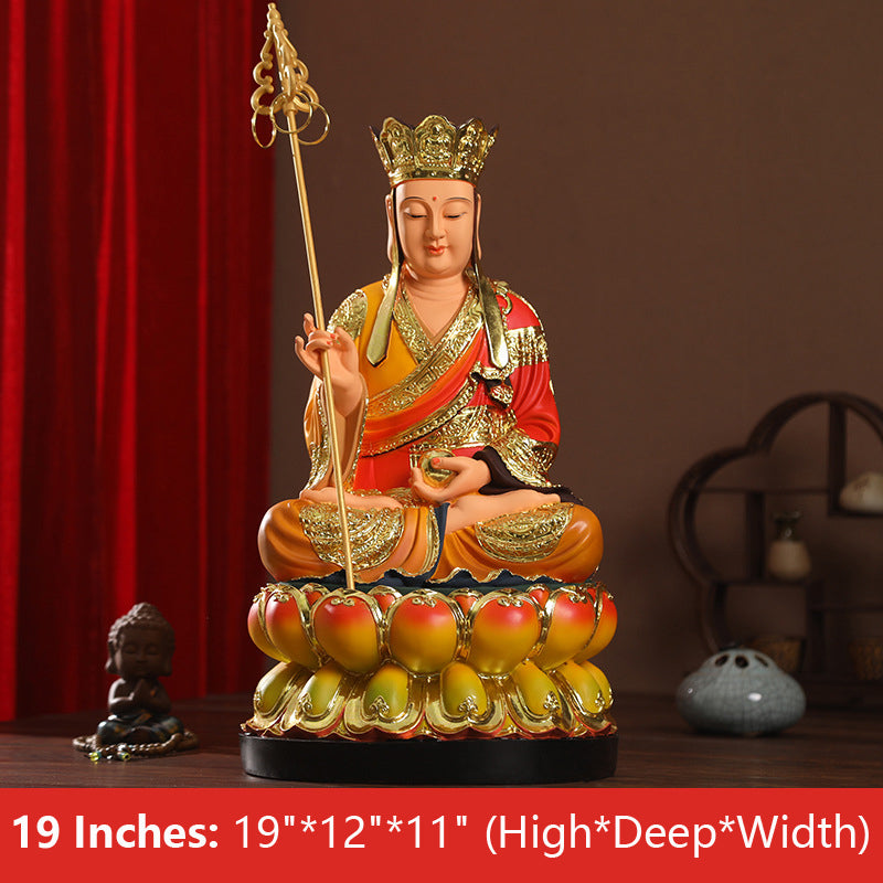  Ksitigarbha in Tibetan Buddhism Buddha Statue, Colorful Resin Material 19 inches 48CM*28CM*26CM