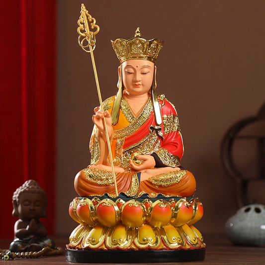 Ksitigarbha in Tibetan Buddhism Buddha Statue for Home, Colorful Resin Material, Offerings