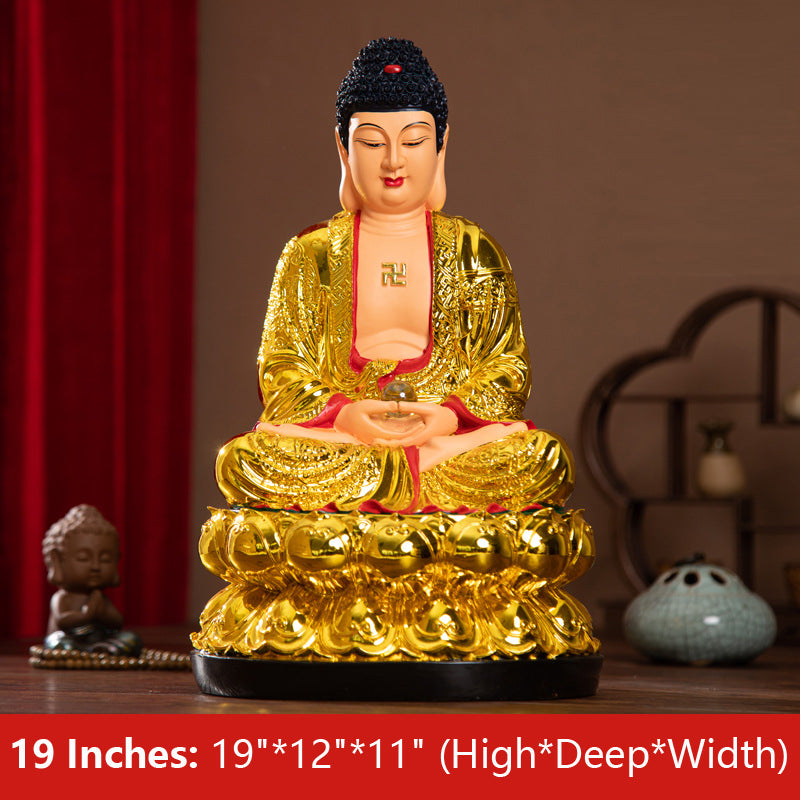 Shakyamuni Buddha Statues Resin Gilding Material 19 inches 48CM*28CM*26CM