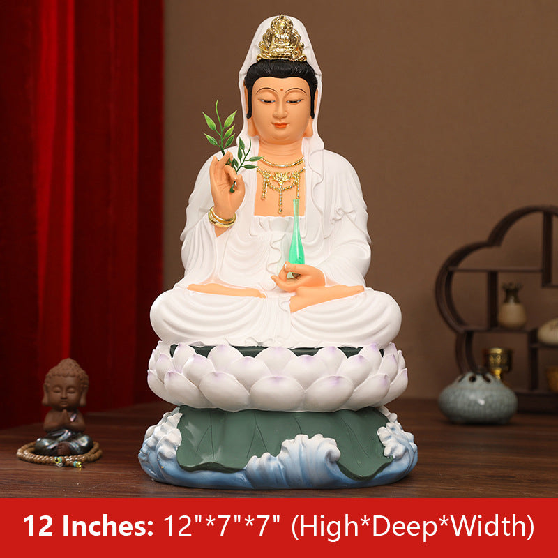 White Clothes Guanyin Bodhisattva Buddha Statue of South China Sea for Sale 12 inches