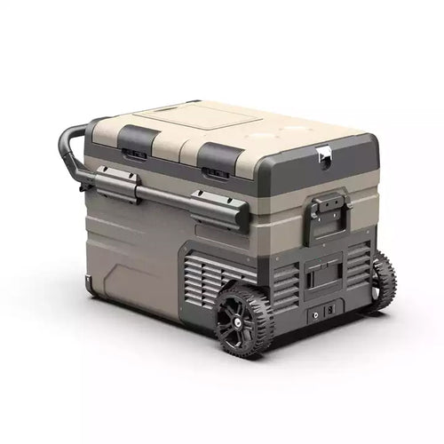 Alpicool TAW35 Portable Camping Fridge With Removable Batteries On Wheels