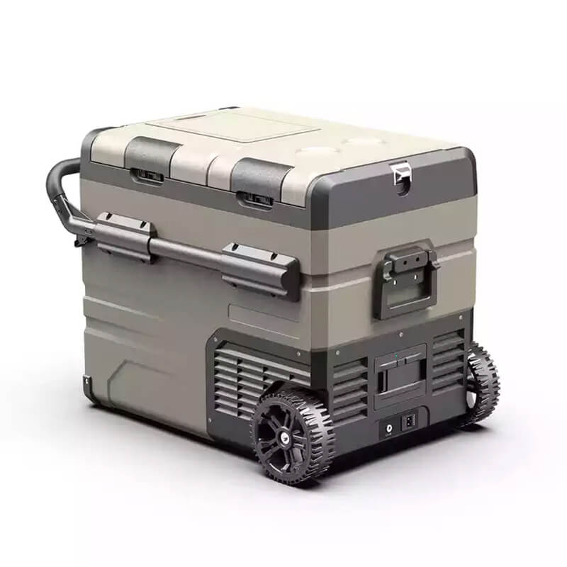 Alpicool TAW35 Portable Camping Fridge With Removable Batteries On Wheels
